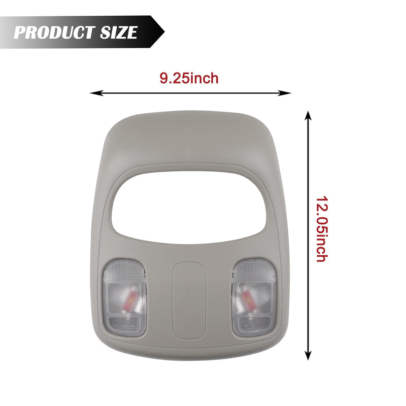 TQPONLY Upgraded Dome Map LED Reading Light Lamp Overhead Console Compatible with Dodge Ram 1500 2500 3500 4500 5500 Replaces 1DK78BD1AA Gray-LED Lamp Assembly