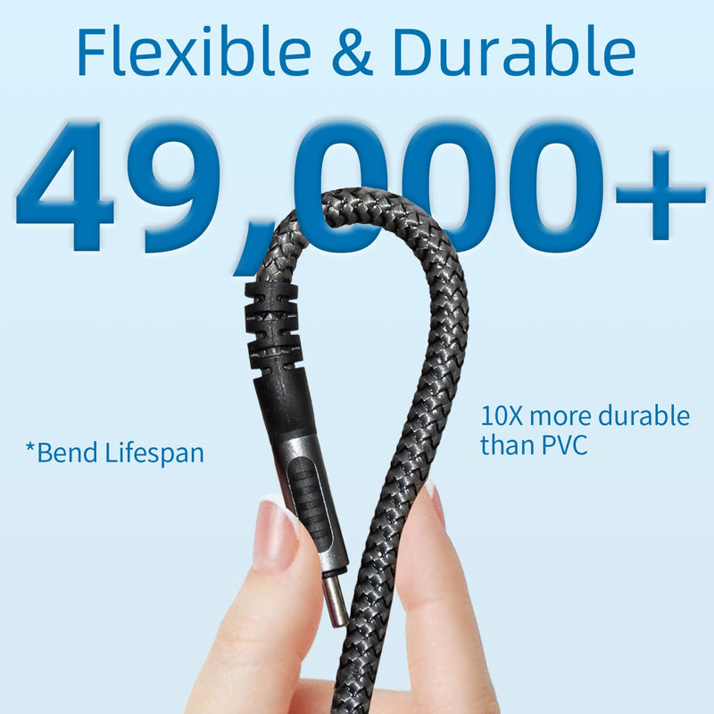 100W for Long Thunderbolt 3 Cable 15 ft, Support 4K@60Hz 20Gbps with PD Fast Charging for iPhone 16/15, MacBook Pro, Docking, eGPU, SSD, Surface Pro, VR Headset 15FT