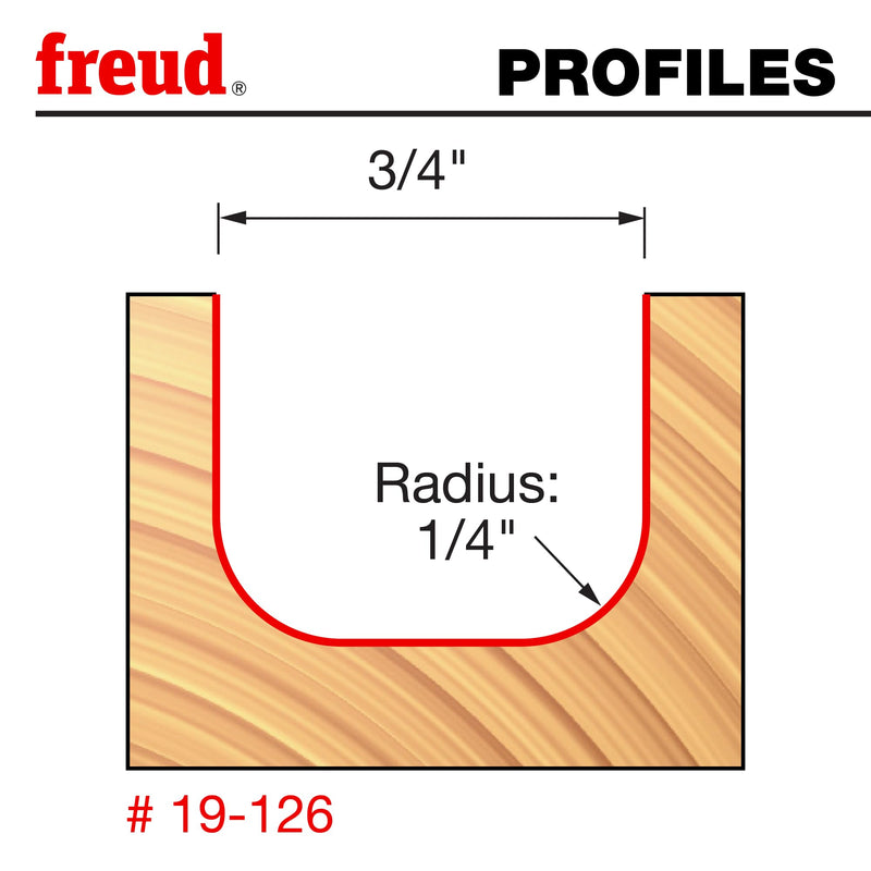 Freud 19-126: 1/4" Radius Dish Carving Bit with 1/2" Shank