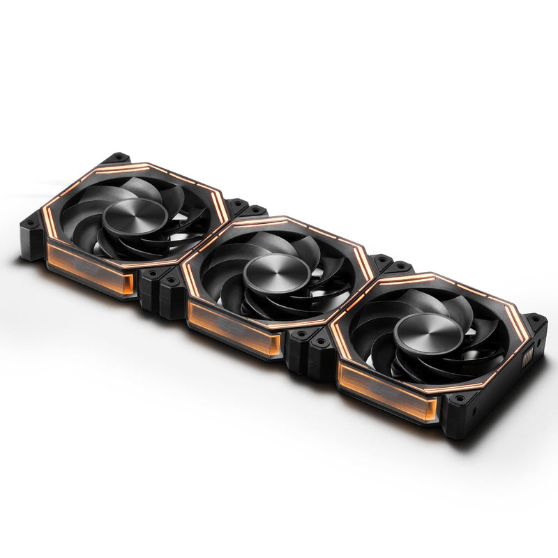 darkFlash INF34 120MM PC Case Fan, Daisy-Chain, up to 2000RPM Cooling, 4-Pin PWM, ARGB CPU Cooling Computer Fan, 3 Pack (Reversed, Black) Reverse