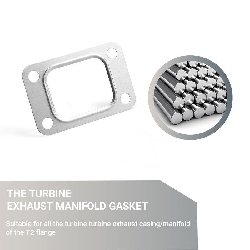 2 PCS T2 Turbine Flange Gasket, Stainless Steel 4-Hole Washer, Turbocharger Intake Manifold Flange Gasket, Universal for T25 T28 GT25 GT28 T2