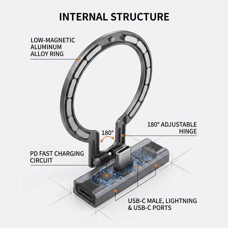 Lightning to USB-C Charge Sync Adapter, High Universality Converter C C Compatible with Android