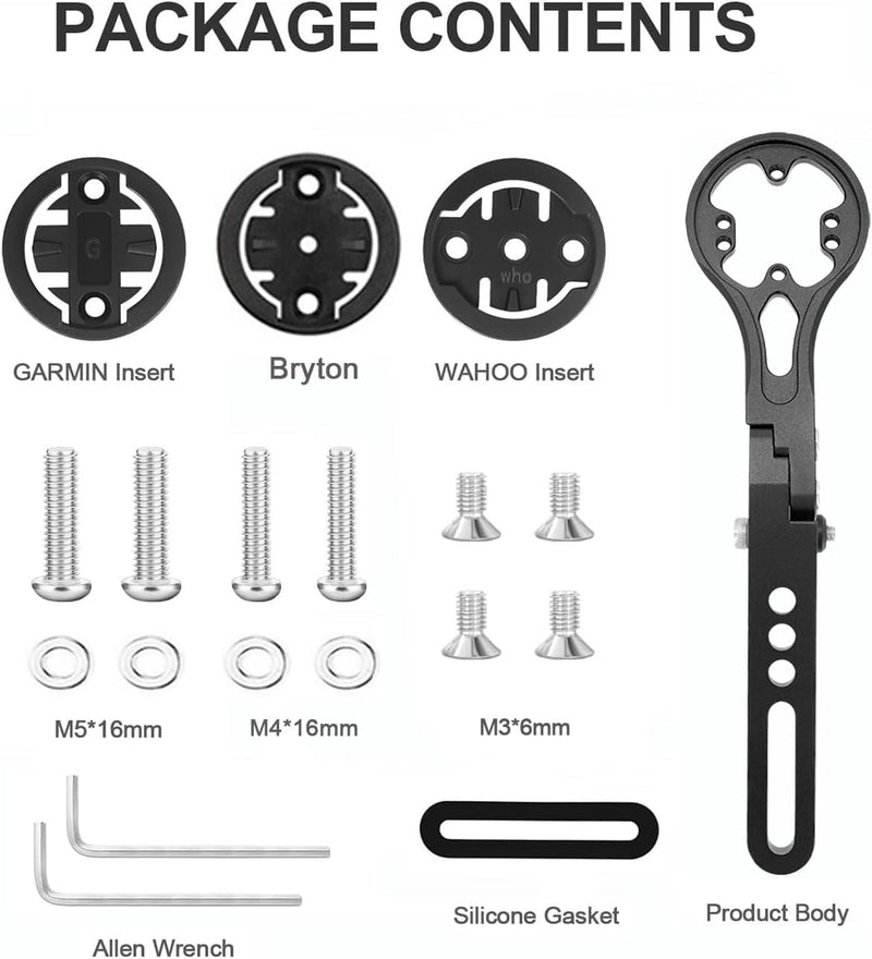 Aero Integrated Handlebar System Out Front Bicycle Computer Mount for Garmin Edge Wahoo Elemnt Bryton Fits Canyon CEP Cockpits and Wilier Filante Bar Handlebar and More (Black B) Black B