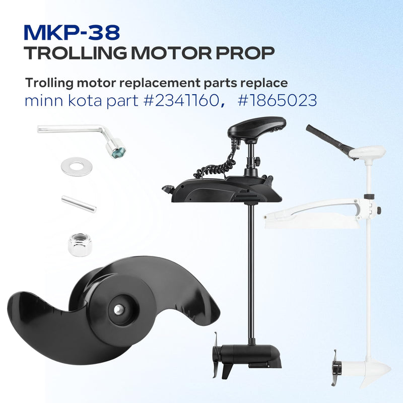 MKP-38 Weedless Wedge 2 Prop Compatible with Minn Kota 4-1/2" Diameter Motors, 1865023&1378160 Trolling Motor Prop Fit for Minn Kota Ulterra,Fortrex,Terrova,Riptide ST/SF112LB Thrust Motor Parts