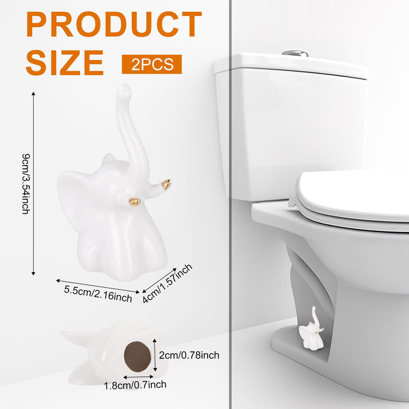 2pcs Toilet Floor Bolt Caps, Toilet Bolt Elephant Knob Cover, Toilet Seat Bowl Covers Ceramic Bottom Toilet Bolt Toilet Screw Covers Caps, Decorative Easy installation Set for Bathroom Decor