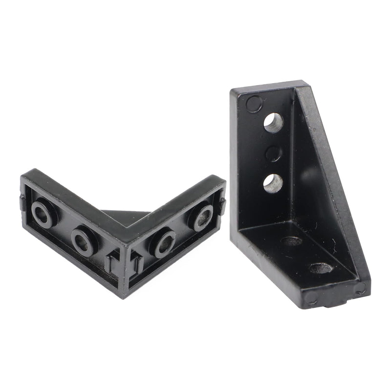20 Sets 2020 Aluminum Extrusion T Slot Corner Bracket 20 Series Extruded Hardware 90 Degree Right Angle Connector with M5 Bolts Nuts for 20/20 80 20 2040 T V Slot Black Aluminum Profile 20Pcs 20x40 Bracket with Bolt Nut