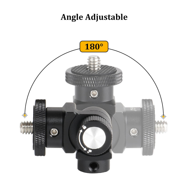 HSU Vertical Mount Adapter, Aluminum 1/4”-20 Screw Hole 180° Rotation Camera Tripod Mount for Insta360 X5/X4/X3/X2/X/RS/R/GoPro/DJI Osmo Action 5/4/3 Camera and Other Action Cameras