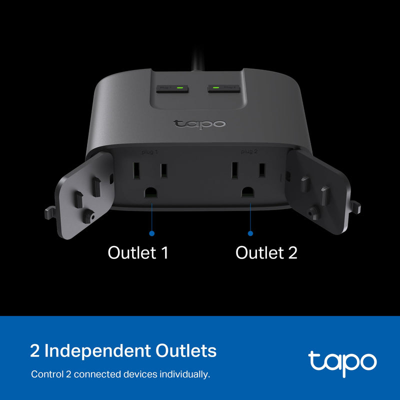 TP-Link Tapo Matter Outdoor Smart Plug, 2 Individual Outlets, IP65 Weather Resistance, Works with Apple Home, Alexa, Google Home, Long Wi-Fi Range, 2.4G Wi-Fi Only, ETL Certified (Tapo P400M) 2-Socket