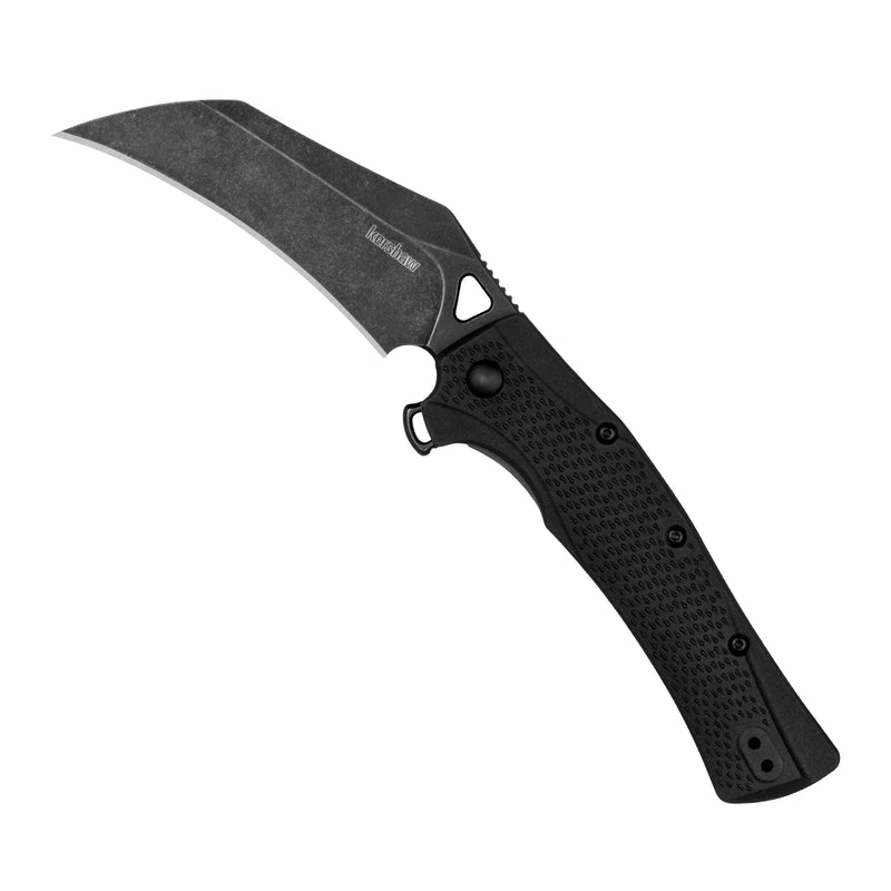 Kershaw Dawnstar Pocket Knife, Black, 3.5 Inch Stainless Steel Hawkbill Blade, EDC with Assisted Opening, Reversible Pocketclip, Everyday Carry Pocket Knife for Men and Women