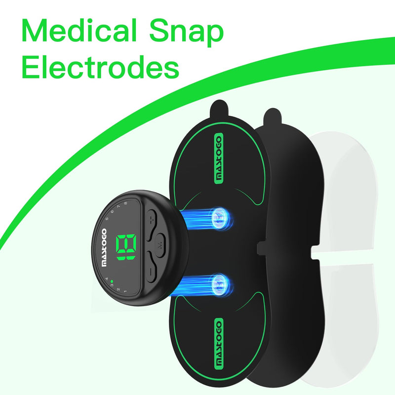 Wireless TENS Unit 8 Modes Muscle Stimulator for Pain Relief, Miniature Rechargeable TENS Device with Button Control, TENS Unit Massager for Back Sciatica Shoulder(3pads)