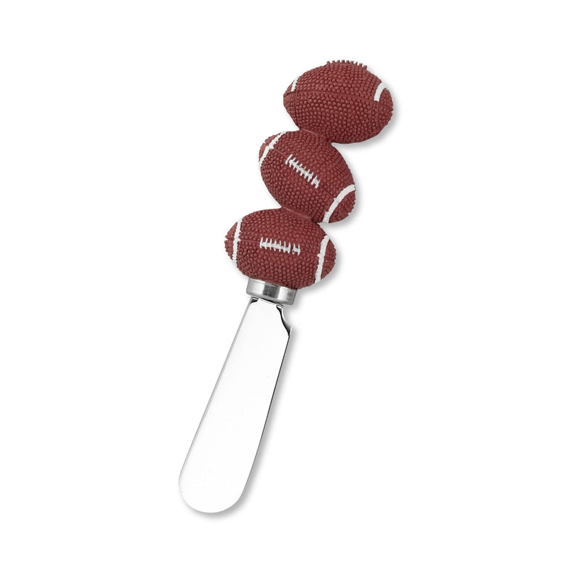 UPware Football Cheese Spreaders, Hand-Painted Resin Handles with Stainless Steel Blades for Spreading Cream Cheese, Butter, Jam, or Sandwich, Set of 4