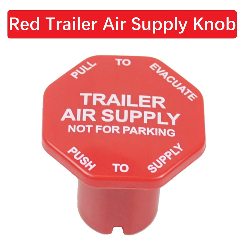 Parking Brake and Trailer Air Supply Mv-3 Knob Yellow & Red Fit for Peterbilt Kenworth Volvo Western Star Truck Replace Bendix 298818 298817