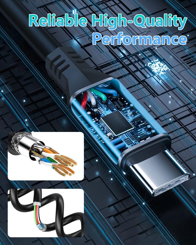 Thunderbolt 4 Cable 6ft (1.8 Meter) 2 Pack USB C Display Cable 40 Gbps Data Transfer 240W Charging 8K Display Compatible with MacBooks,Hub and Docking 6ft /1.8m
