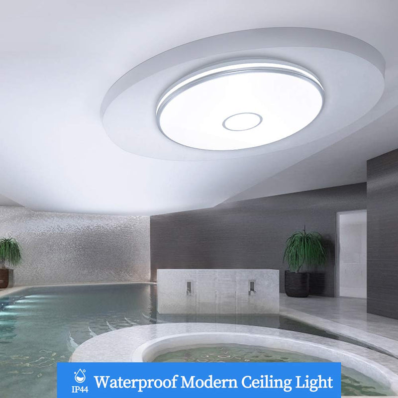 Airand LED Flush Mount Ceiling Light Fixture, 15 Inch LED Ceiling Lights 5000K 3800LM Water-Proof Round Modern Lamp for Bedroom Kitchen Dining Room Hallway Laundry Warehouse Daylight Lighting