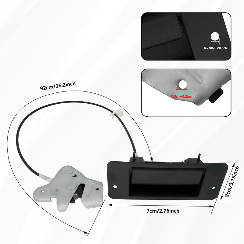 Lower Door Latch with Handle Assembly, Passenger Side, Compatible with 1992-2009 Ford E150 E250 E350 Econoline Van Super Duty, Left Hinged Door, 40% Replaces 6C2Z-15264A01-AA