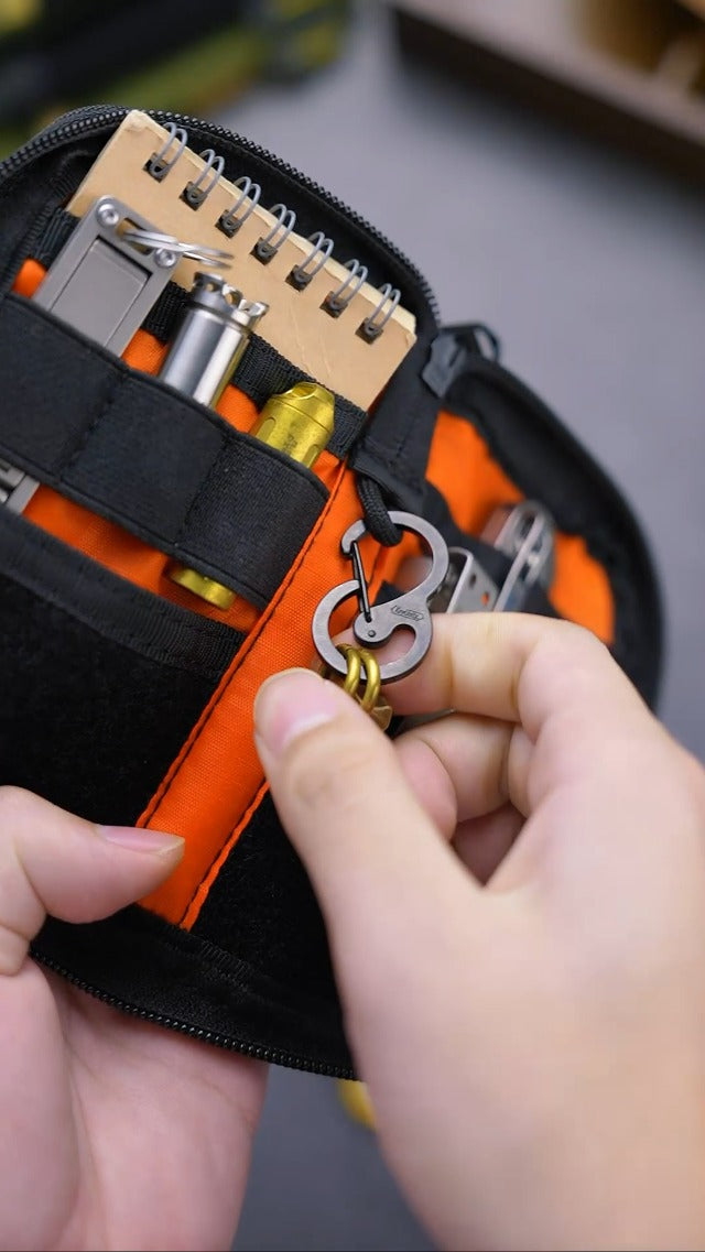 VIPERADE VE21 EDC Pocket Pouch Micro Pocket Organizer with DIY Patche Area Black