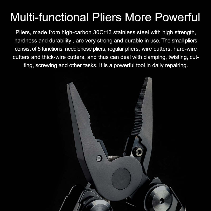 NEXTORCH MT10 16-in-1 Multi-Tool, Stainless Steel Multitool Pliers with 50Cr15MoV Pocket Knife, Huge Scissors, EDC Multitool Utility Tool for Camping Outdoor Activities
