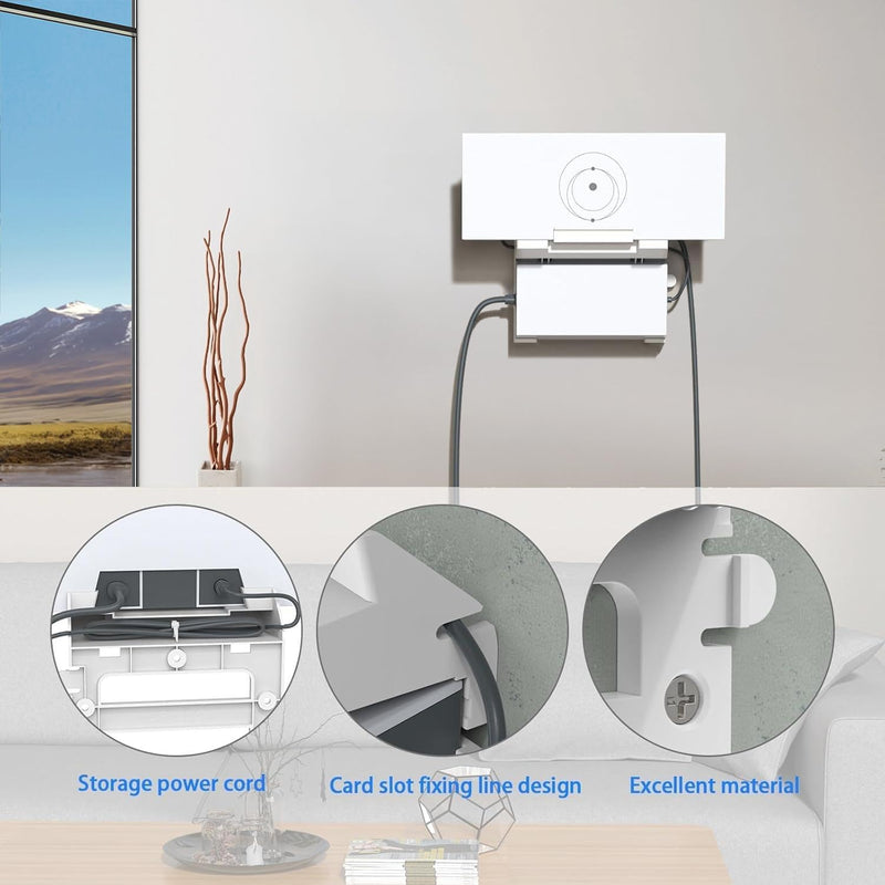Starlink Gen3 Router Wall Mount, 2-in-1 Starlink Router Mount Modem Bracket for Starlink Standard 4/4X/Gen 3 UTR-32 Router & Power Supply, Space Saving ABS, Easy Install Home RV Office Boat