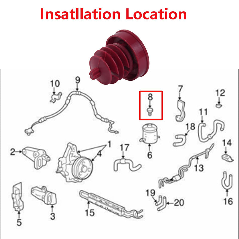 XUKEY 2Pcs Hydraulic Power Steering Pump Replacement 53697-SB3-952 Compatible with Honda for Acura Hydraulic Power Steering Cap Reservoir Cap Plug Red Reservoir Cap Plug Cover