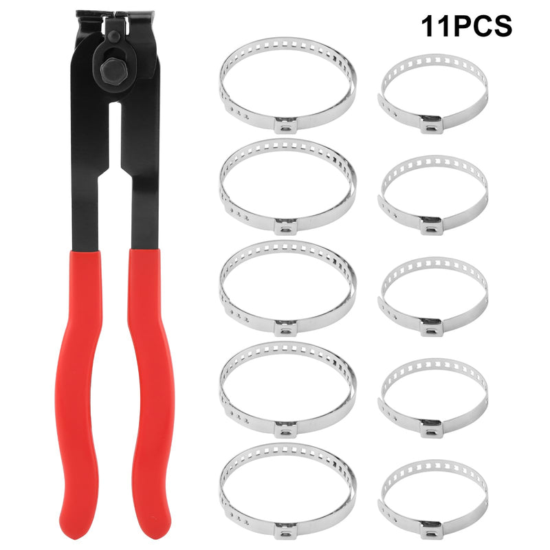 CALIDAKA CV Boot Clamp Tool, 10pcs CV Boot Clamps, Adjustable, For Most Cars, Trucks & SUVs As Shown