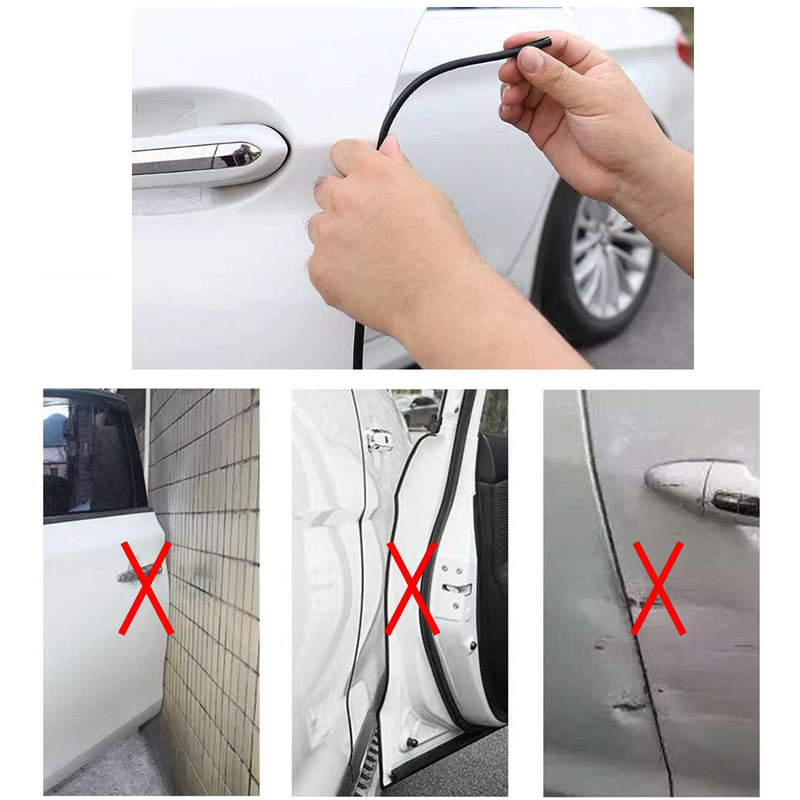 Car Door Edge Guards Self Adhesive Rubber U Channel Edge Trim Metal Edge Protection Guard for Most Car Doors, Hatches, Lockers, Panels (5Ft, Black) 5 Feet