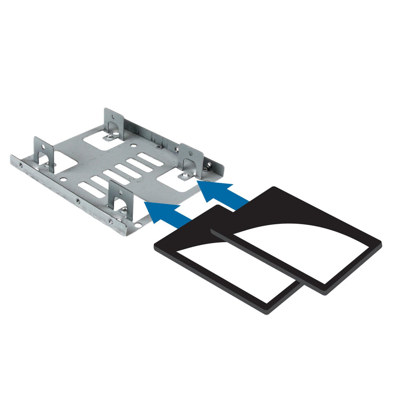 StarTech.com 2.5" to 3.5" SATA Hard Drive Mounting Bracket Kit - Dual SATA SSDs/HDDs Mounting Bracket for Mounting Bay (BRACKET25X2) Steel 1 Count (Pack of 1) 2x2.5" Drive (SATA)
