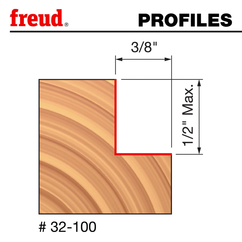 Freud 32-100: 1-1/4" (dia.) Rabbeting Bit with 1/4" shank, 1/2" shank length