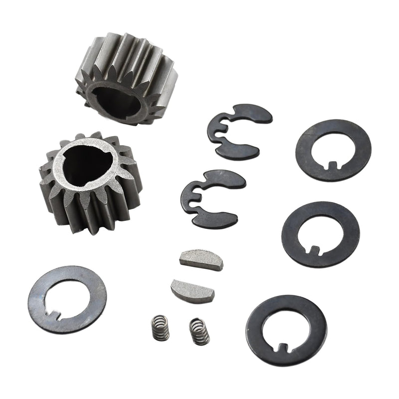 Pinion Gear Kit 105-3040 Recycler Rear Wheel Gear Kit for Toro 22 Recycler Lawn Mower, 105-3040 Pinion Gear, 105-6840 Thrust Washer, 65-2720 Ring Clip, 39-9650 Compression Spring, 612066 Key