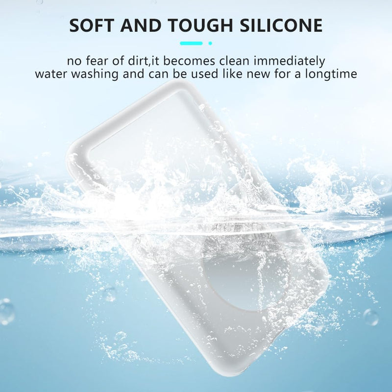 Silicone Case for innioasis Y1 Mp3 Player, Soft Anti-Scratch Cover with Screen Protector, Slim Lightweight Full-Body Protection -Mist White translucent