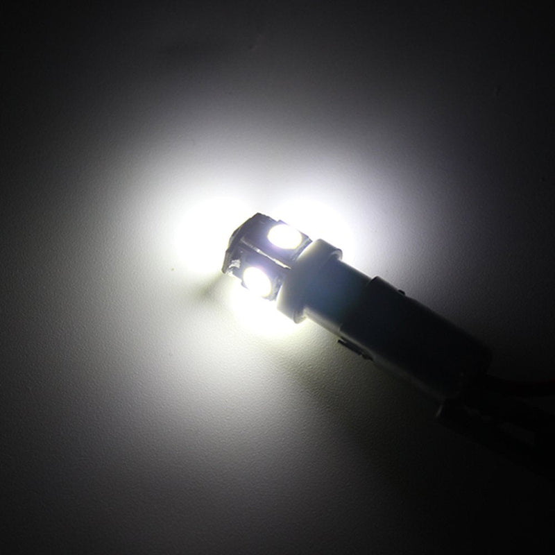 BlyilyB - Pack of 20 - White BA9S T11 T4W 64111 Miniature Bayonet Single Contact Base LED Bulbs 5SMD 5050 For Side Marker Lights RV and Boat Dome Lights Map Lights License Plate Light Whte