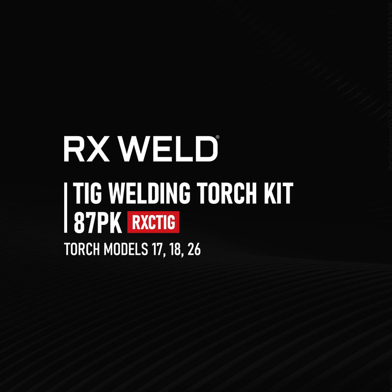 RX WELD 87PCS TIG Welding Accessories Torch Kit Stubby Gas Lens #10#12 lass Cup For WP-17/18/26 87 PCS