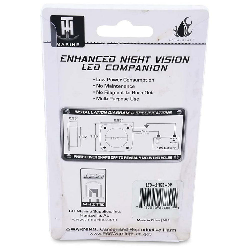 T-H Marine LED Courtesy Companion Way Light - Square Lights Offer Enhanced Night Vision for Boat Interior, Deck, or Cockpit - Multi-Purpose Use and Low Power Draw - White (Pack of 1)