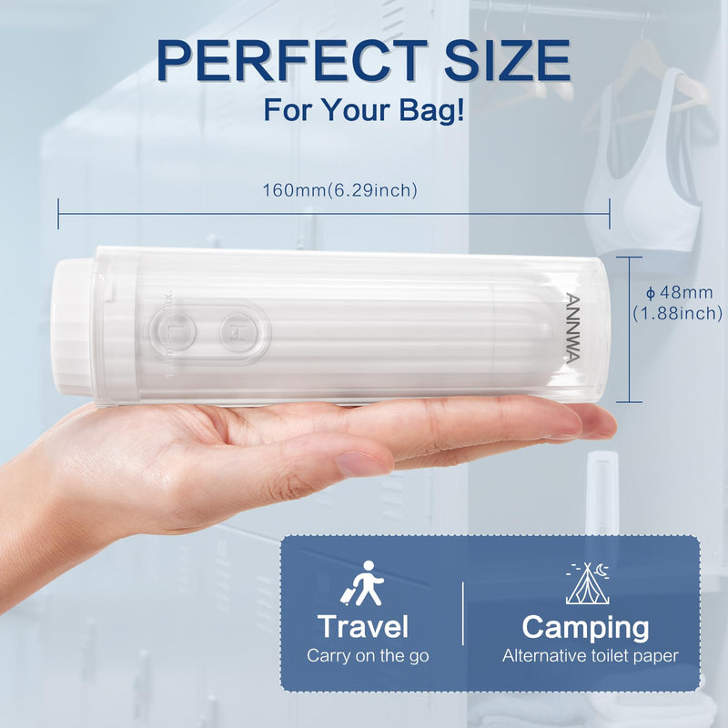Travel Portable Bidet Sprayer 140mL Nozzle 180° Adjustment IPX6 Handheld Bidet for Personal Hygiene Cleaning, Baby Wash, Postnatal Care, Perineal & Hemorrhoid Treatment(AM-US-NHJ002E)