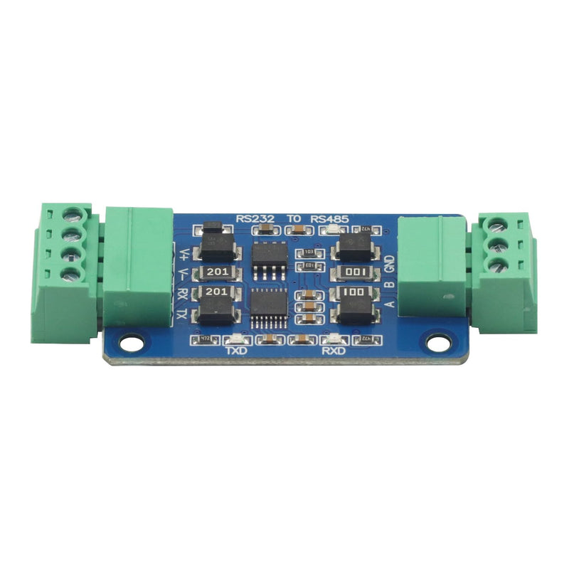 Industrial RS232 to RS485 Converter, Bidirectional Serial Communication Adapter Module with Terminal Block for PLC Modbus RTU