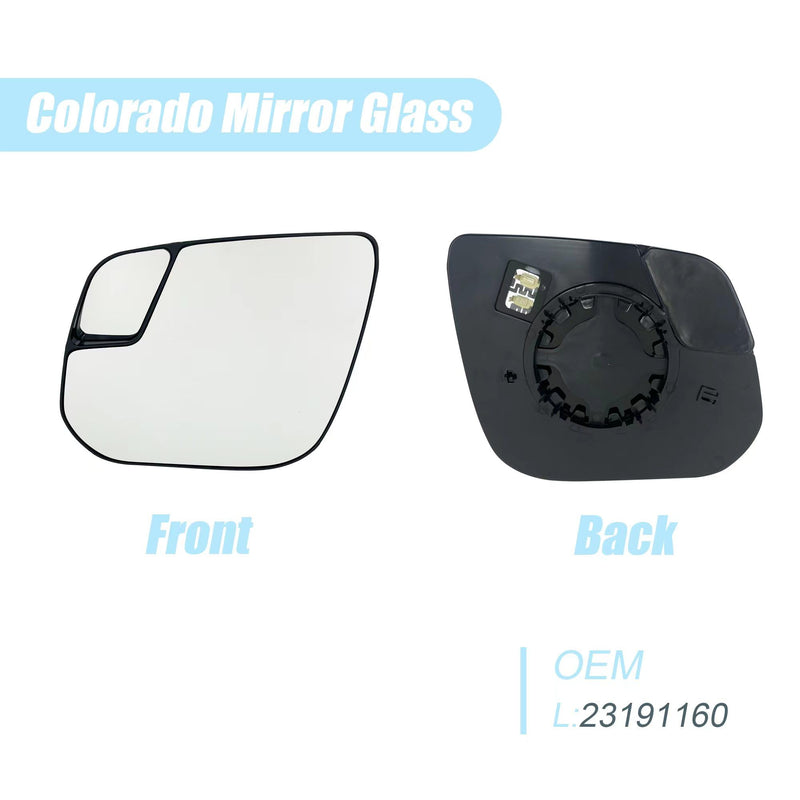 Right Passenger Side Mirror Replacement for Chevrolet Chevy Colorado,GMC Canyon 2015 2016 2017 2018 2019 2020 2021 2022 Rear View Mirrors Glass with Power Heated (OEM#：23191161) passenger side(right)