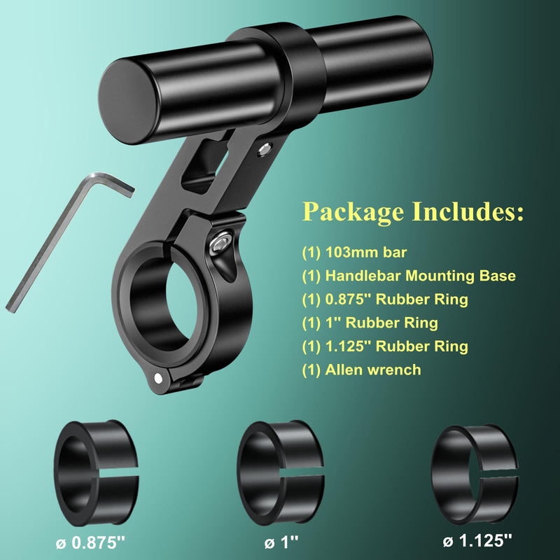BRCOVAN Aluminum Alloy Handlebar Extender Extensions with 4'' Long Cross Bar, Fit Handlebars 0.875'' / 1'' / 1.125'' / 1.26'' in Diameter, for Bike Bicycle Motorcycle Scooter ATV