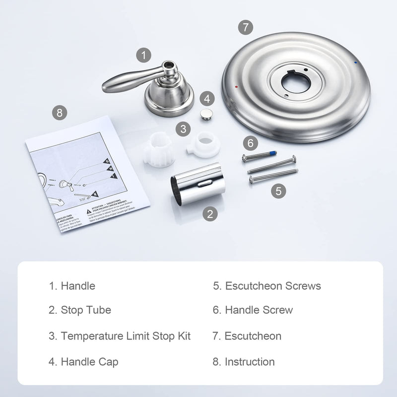 Tub and Shower Trim Kit, Compatible with Moen Posi-Temp Valve, Brushed Nickel ‎Brushed Nickel
