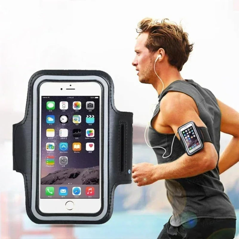 5.5inch Phone Armband Smartphone Key Holder for iPhone Sports Outdoor Arm Bag Gym Running Phone Bag Arm Band Case for Samsung (Black) black
