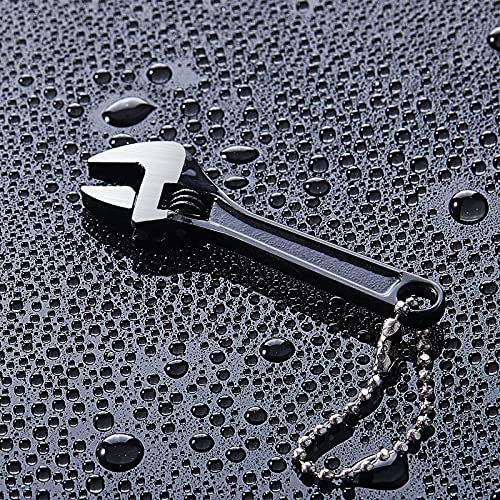 Chumia 12 Pieces Mini Adjustable Wrench Set, Small Chain Wrench, Micro Wrenches, Black Pocket Hand Spanner, Toy Wrenches, Knurl Wide Jaw Repair Maintenance Automotive Tool (2.5 Inch) 2.5 Inch