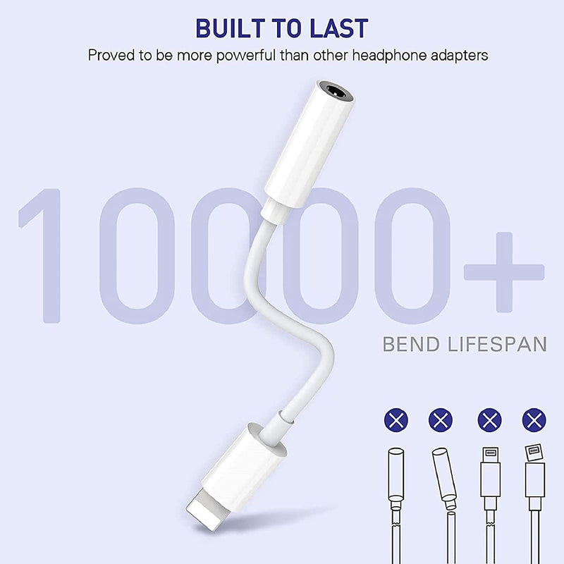[Apple MFi Certified] iPhone 3.5mm Headphone Jack Adapter,2Pack for Apple Lightning to 3.5mm Earphones Jack Adapter Cord Dongle Aux Cable Converter Accessories Compatible with iPhone14 13 12 11/Xs/XR 2pack-L