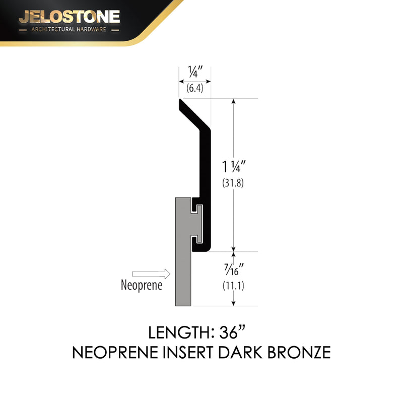2 Pack - Commercial Door Bottom Sweep JS-N315, Heavy Duty Aluminum with Weather-Tolerant Neoprene Insert, UV-Resistant, 36", Dark Bronze Anodized – Ideal for Residential & Commercial Use 36''