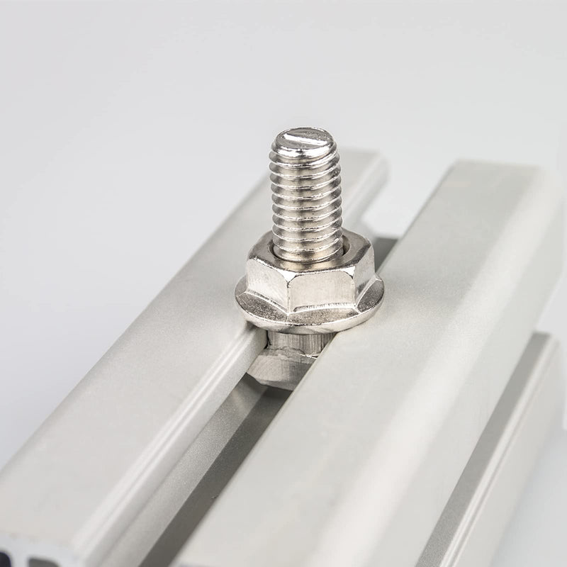 uxcell M8x40mm T Slot Drop-in Bolt and M8 Hexagon Flange Nut Set, 40 Sets Hammer Head T-Bolt T Shape Stud Sliding Screw for 40 Series Aluminum Profile