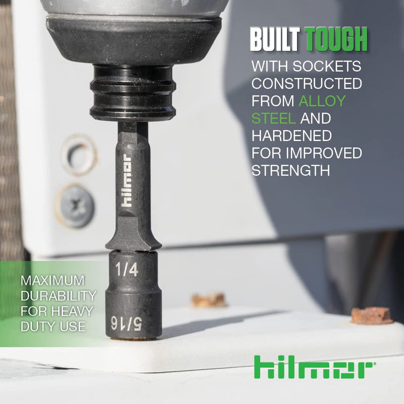Hilmor 1937881 2.75” Reversible Magnetic Nut Driver Set with Nut Sizes 1/16 to 5/16-Inch, 6150 Alloy Steel Switchbit, 3-Pack 2.75"