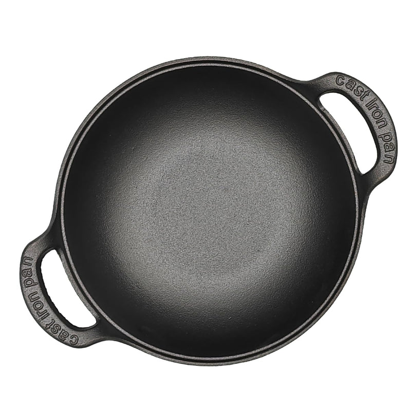 9 inch Cast Iron Wok with Handles, Grilling Pan, Use in the Oven, on the Stove, or on the Grill (9 inch) 9 inch without Lid