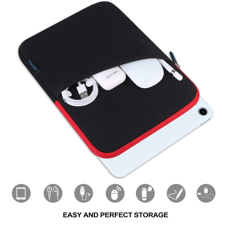 Lacdo Tablet Sleeve Case for 11 inch iPad Pro M4 / 11 inch iPad Air M2 / 10.9 inch iPad / 10.2" iPad / 10.9" iPad Air / 10.5 iPad Pro Air, 11 inch Samsung Galaxy Tab A9+ Bag, Fit Magic Keyboard, Red 9-11 Inch