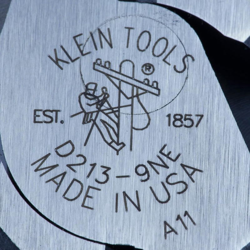 Klein Tools D213-9NE Pliers, Made in USA, 9-Inch Side Cutters, High Leverage Linesman Pliers Cut Copper, Aluminum and other Soft Metals Standard