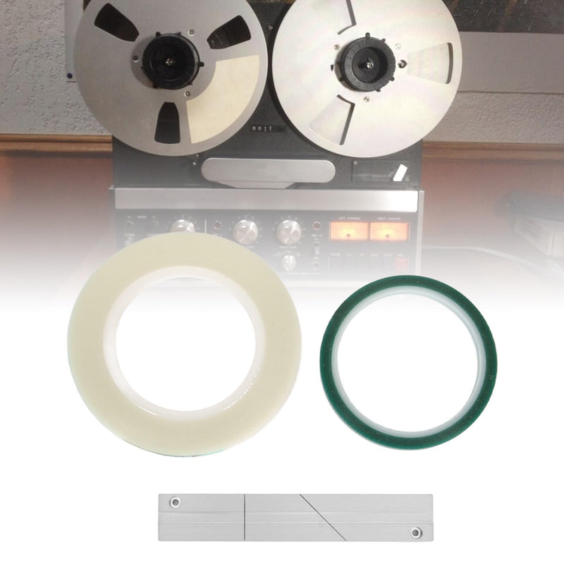 Zopsc 1/4 10inch Tape Splicing Set with Splicing Tape and Leader Tape, Reel to Reel 1/4 10inch Professional Tape Splicing Block.