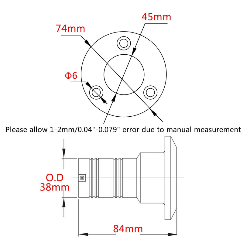 NRC&XRC 1-1/2"(38mm) Boat Gas Deck Fill/Filler with Keyless Cap 1-1/2" Marine 316 Stainless Steel Hardware for Boat Yacht Caravan 1-1/2"