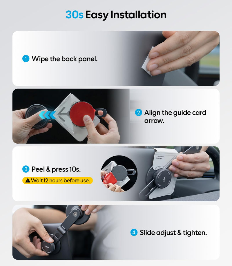 for Tesla Model 3/Y/YL/X/S Phone Mount, OEM-Style, Strongest Magnet | 360° Rotation Foldable Hidden Phone Holder, for Magsafe iPhone 17-12 Series, Tesla Model Y Model 3 Accessories