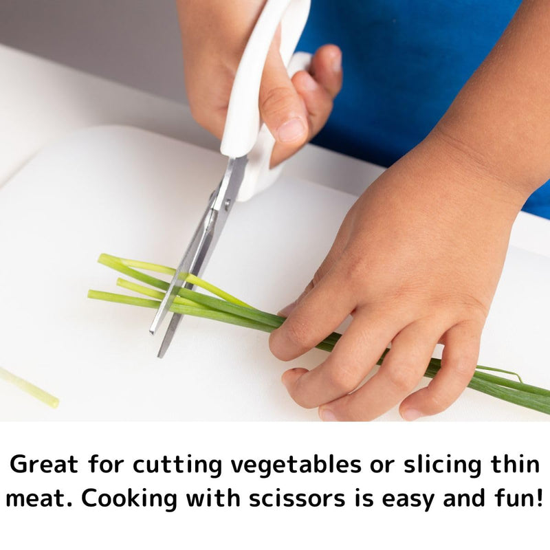 Kids Kitchen Scissors, Right-hand, with Safety Cover, Made in Japan, Stainless steel for easy cleaning, Small Size For Kids